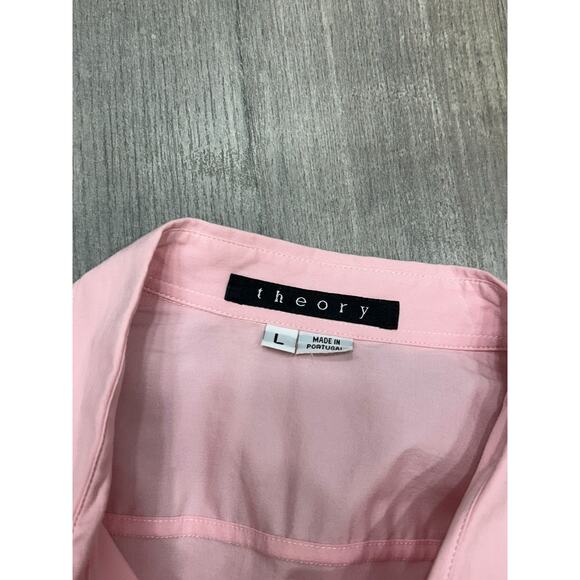 NWT Theory Womens Isabelle Olah Button Down Shirt Blush Pink Size Large - Picture 6 of 9